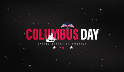 Wall Mural - A visual representation of Columbus Day set against a black backdrop with a prominent star design