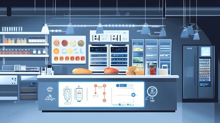 Poster - graphic depicting iot connected temperature control systems for efficient food storage and monitorin