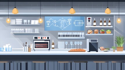 Poster - graphic depicting iot connected temperature control systems for efficient and automated food storage