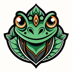 Wall Mural - Stylized Frog Head Emblem Design: Perfect Monogram and Logo for Posters, Banners, and T-Shirt Printing