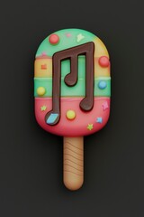 Wall Mural - Colorful Ice Cream with Music Note Decoration