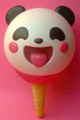 Poster - Cute Panda Ice Cream Cone Emoji