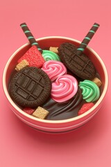 Poster - Delicious Chocolate Dessert with Cookies, Marshmallows and Candy