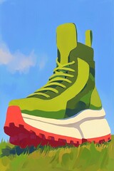 Poster - Green Sneaker on Grass