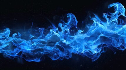 Wall Mural - abstract purple smoke swirls on a black background with a starry effect.