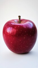 Ripe red apple isolated on white background. Fresh sweet fruit, natural organic healthy food