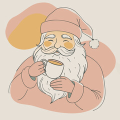 Wall Mural - happy santa claus cartoon vector art illustration