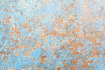 Poster - A wall abctract texture background  with a blue and brown color scheme. The wall has a textured surface and he is made of stone