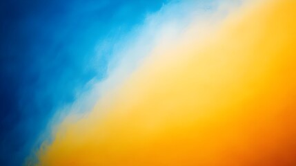 Poster - Serene Gradient Background with Smooth Transitions Between Shades of Blue and Yellow Orange Offering Ample Space for Overlaying Text or Graphic Elements