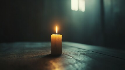 Wall Mural - candle on wood