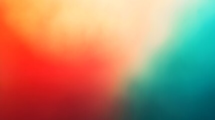 Poster - Elegant and modern gradient background with smooth color transitions between teal and vermilion shades providing ample space for adding text logos or other graphic elements
