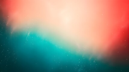 Poster - Smooth gradient background featuring seamless transitions between turquoise and scarlet hues providing ample space for text or graphic overlays  This vibrant