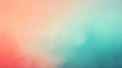 Poster - Elegant and modern gradient background featuring smooth transitions between shades of teal and coral offering ample space for overlaying text graphics or other design elements