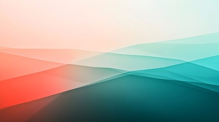 Poster - Elegant and Captivating Gradient Background Featuring Smooth Transitions Between Teal and Coral Shades Providing Ample Space for Overlay Text or Graphic Elements