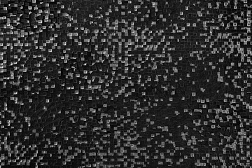 Poster - A black and white image of a wall with many squares. The squares are all different sizes and are arranged in a way that creates a sense of depth and texture. texture background