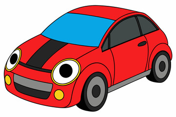  A vibrant red and black color car vector art illustration