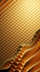 Poster - 3D wave vibrations on square field. Design. Rising waves of vibrations on square 3d field. Wave oscillations with squares on surface