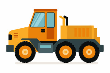  Realistic forwarder construction vehicle vector art illustration