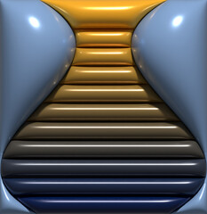 Aufkleber - Abstract background with shiny surface, 3D rendering illustration