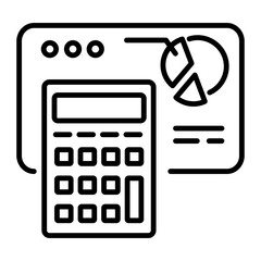 Poster - Data calculation icon in line style 