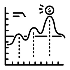 Poster - A linear icon of curve graph representation 