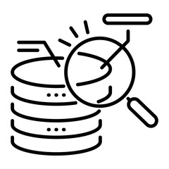 Sticker - Linear style icon of data search 