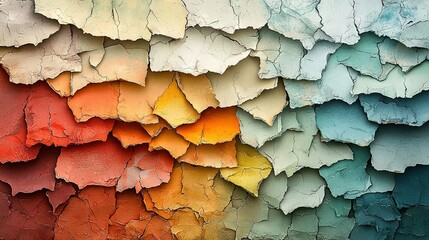 Wall Mural -   A close-up of a vibrant wall with peeling and chipped paint on its sides