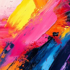 Canvas Print - Vibrant and dynamic abstract expressionism with a powerful color palette