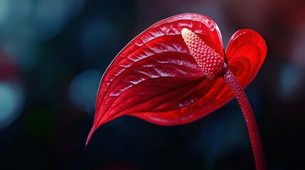 Sticker -   A close-up of a red flower with a blurred background in the background can appear as a blurred background in the foreground