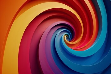 Wall Mural - Abstract, colorful background with a spiral shape, featuring rainbow of colors