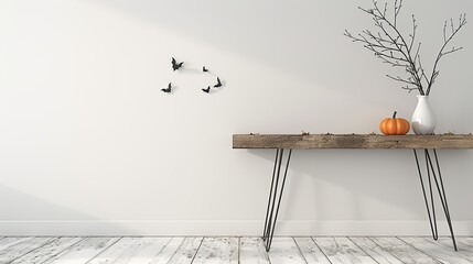 Poster - Halloween-themed entryway console table