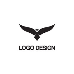 Wall Mural - simple black bird fly for logo design