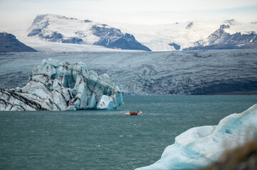 Icebergs in Glacier Lagoon in Iceland