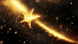 © bersch28 - A glowing golden star streaking across a dark night sky with shimmering particles trailing behind it