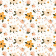 seamless tile of pretty illustrated flowers