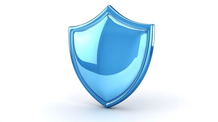 Wall Mural - shield depicting protection. shield 3d icon. protection, defense and security concept symbol: blue s