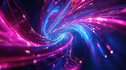 Aufkleber - Abstract purple and blue swirl with light streaks.