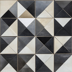 Wall Mural - seamless black white geometric tiles texture