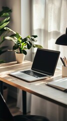 Fototapete - composition with laptop
