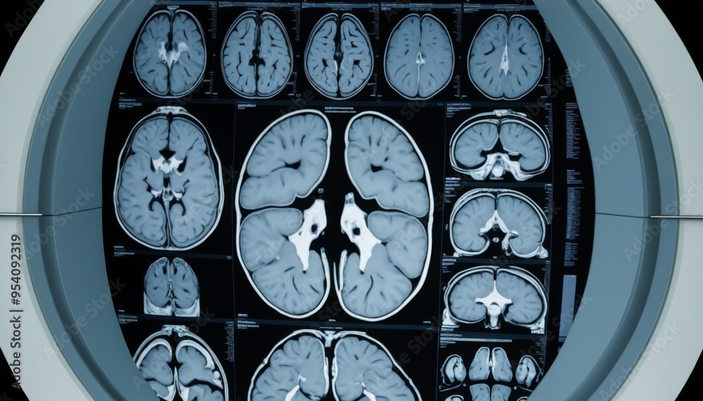 Brain scans: MRI scans of the brain from different angles show the ...
