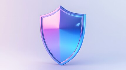 Wall Mural - shield depicting protection. shield 3d icon. protection, defense and security concept symbol: blue a