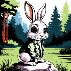 Wall Mural - rabbit cartoon 