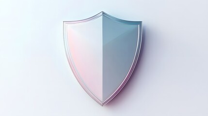 Wall Mural - cyber security safety shield in minimalistic style. 3d vector illustration. white background