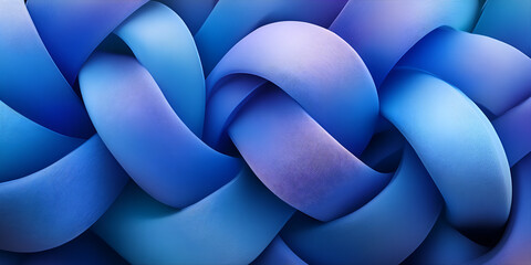 Aufkleber - Intricate blue pattern showcasing woven ribbons in a smooth, abstract design that emphasizes fluidity and dimensionality
