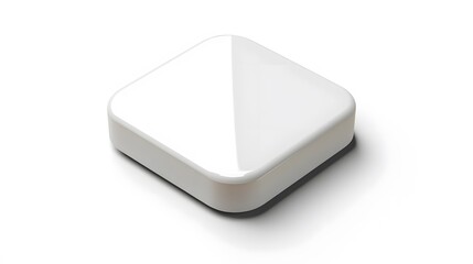 Fototapete - Blank Mobile application icon, button - solid square with round corners. 3d rendering, white background