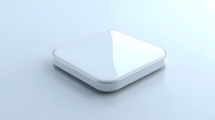 Blank Mobile application icon, button - solid square with round corners. 3d rendering, white background