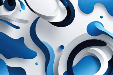 Wall Mural - Contemporary Abstract Business Background in Blue and White Theme