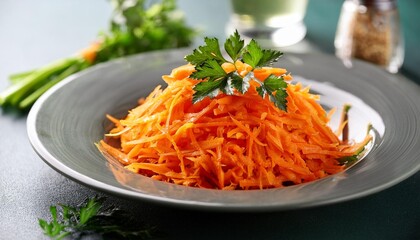 Wall Mural - grated carrots in a bowl