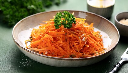 Wall Mural - grated carrots in a bowl