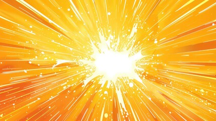 Wall Mural - abstract yellow and white radial pattern with a burst of light in the center.